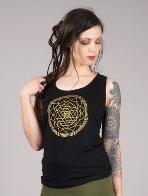 Toonzshop Sacred Geometry Top Oberteile Damen Schwarz | 4581YZXIG