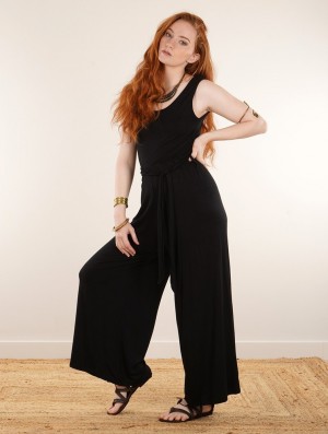 Toonzshop Samatra Sleeveless Flared Jumpsuit Jumpsuit Damen Schwarz | 0627ZOIYV