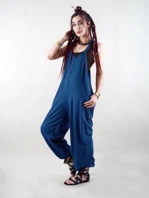 Toonzshop Sampatti Harem Pant Overalls Hose Damen Blau | 8295MVBLA