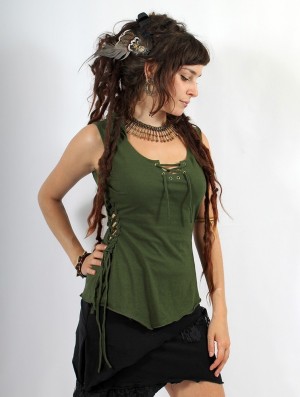 Toonzshop Sanjana Pixie Hood Top Oberteile Damen Grün | 4789CILNG