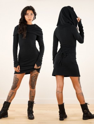 Toonzshop Shaë Sweater Dress Kleid Damen Schwarz | 4825QITSN