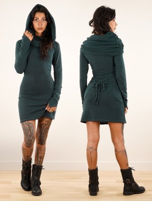 Toonzshop Shaë Sweater Dress Kleid Damen Teal | 8279OPLMT