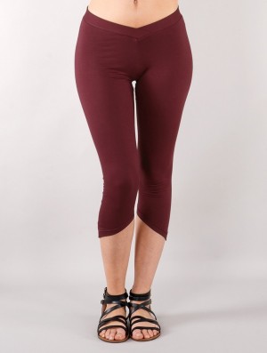 Toonzshop Shayäa Short Pointy Leggings Leggings Damen Wine | 6921KQITN