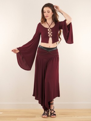 Toonzshop Shojo Skirted Harem Pant 2in1 Dress Kleid Damen Wine | 2653GRXWP
