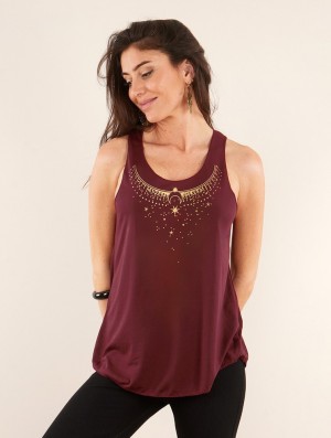 Toonzshop Sitaara Printed Tank Top Tanktop Damen Gold | 3407GSDOA