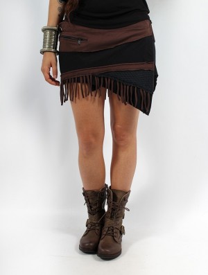 Toonzshop Skirt "Azhar" Rock Damen Schwarz Braun | 1850GECRJ