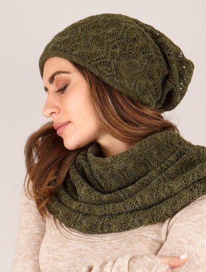 Toonzshop Sükk Crochet Dreadlocks Big Beanie Mütze Damen Grün | 8547ZNHVD