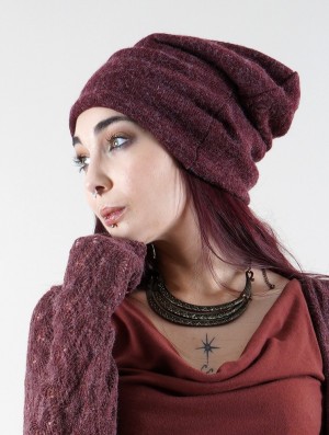 Toonzshop Sükk Dreadlocks Big Beanie Mütze Damen Wine | 6108OWRUQ