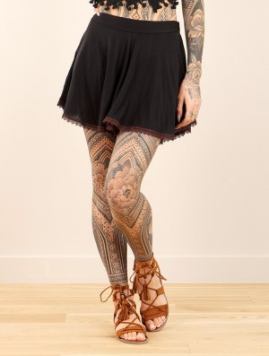 Toonzshop Sulawesi Flared Skort Style Skirt Rock Damen Schwarz | 8601MDJIK