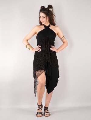 Toonzshop Syrada 2in1 Skirt/Tunic Rock Damen Schwarz Braun | 2576UMVCF