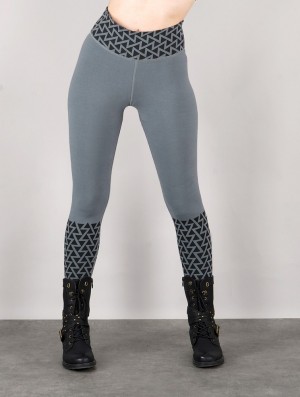 Toonzshop Tetris Printed Long Leggings Leggings Damen Hellgrau | 5679BOYWM