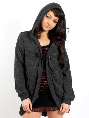Toonzshop Thin Shandili Cardigan Strickjacke Damen Charcoal | 7430UTJNX