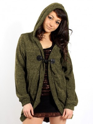 Toonzshop Thin Shandili Cardigan Strickjacke Damen Vert kaki | 7302QCKLU