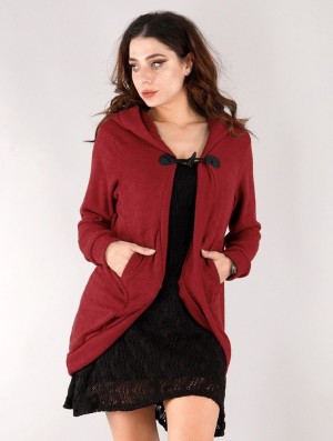 Toonzshop Thin Shandili Cardigan Strickjacke Damen Rot | 3629FGXVY