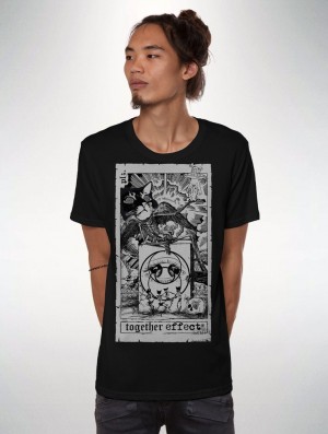 Toonzshop Together Effect T-shirt With Printed Patch T-Shirt Herren Schwarz | 6740NUKQR