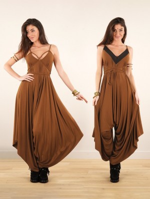 Toonzshop Topäaz Loose And Reversible Strappy Jumpsuit Jumpsuit Damen Caramel | 4973XWLCG