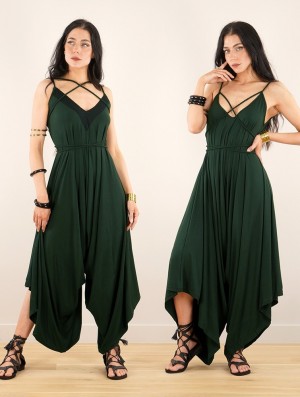 Toonzshop Topäaz Loose And Reversible Strappy Jumpsuit Jumpsuit Damen Grün | 1658VONTD