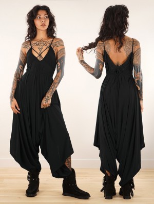 Toonzshop Topäaz Loose And Reversible Strappy Jumpsuit Jumpsuit Damen Schwarz | 9605VGZSX