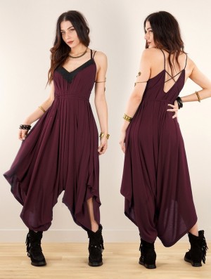 Toonzshop Topäaz Loose And Reversible Strappy Jumpsuit Jumpsuit Damen Wine | 8742NHUFC