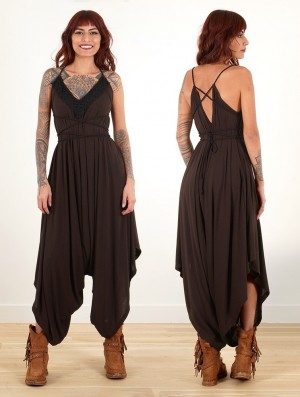 Toonzshop Topäaz Loose And Reversible Strappy Jumpsuit Jumpsuit Damen Braun | 6524NTXGI