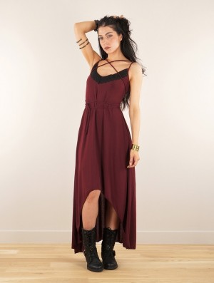 Toonzshop Topäaz Loose Strappy Long Dress Kleid Damen Wine | 0972CRTEO