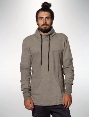 Toonzshop Val Big Collar Sweatshirt Sweatshirt Herren Dunkelbeige | 2046XFTQW