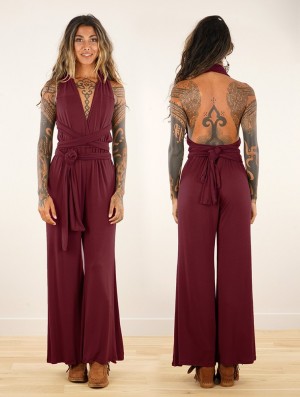 Toonzshop Wakiza Infinity Jumpsuit Jumpsuit Damen Wine | 8052ERCKW