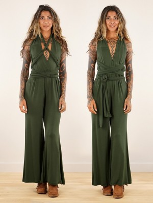 Toonzshop Wakiza Infinity Jumpsuit Jumpsuit Damen Olivgrün Grün | 4973LIXEK