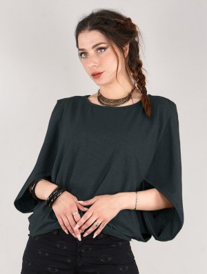 Toonzshop Wala Batwing Sleeve Oversize Top Oberteile Damen Schwarz | 0295OCFMS