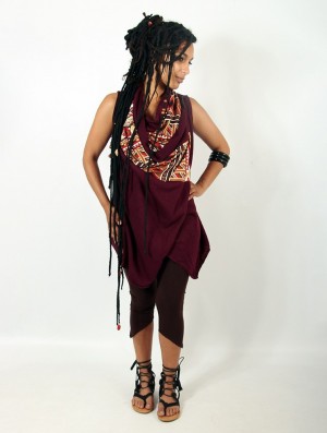 Toonzshop Witch Sleeveless Shawl "Ayakii" Shawl Damen Wine | 2981JWUMC
