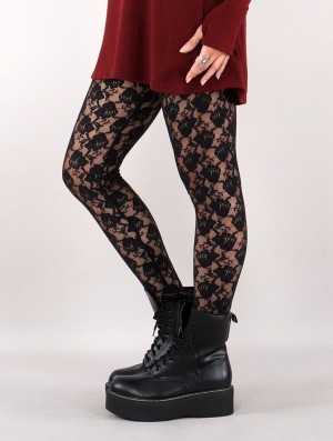 Toonzshop Yaö-kö Lace Long Leggings Leggings Damen Schwarz | 1728KLUXC