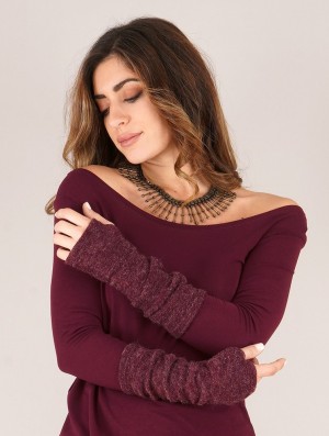 Toonzshop Yüm Arm Warmers Fingerless gloves-legwarmers Damen Mottled wine | 0531QMGHR