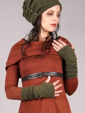 Toonzshop Yüm Arm Warmers Fingerless gloves-legwarmers Damen Olivgrün Grün | 8790HJNCZ