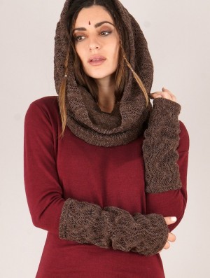 Toonzshop Yüm Crochet Arm Warmers Fingerless gloves-legwarmers Damen Braun | 8902KTCVX