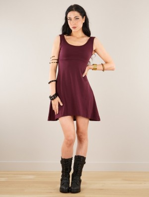 Toonzshop Ysïaak Sleeveless Dress Kleid Damen Wine | 7201UCWDK