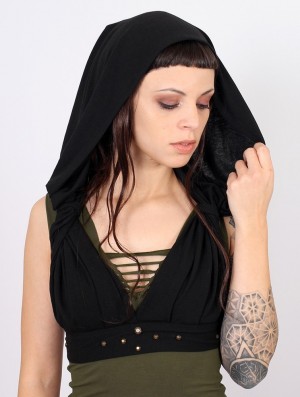 Toonzshop Yüzü Hooded Bra BHs Damen Schwarz | 5364PUTGK