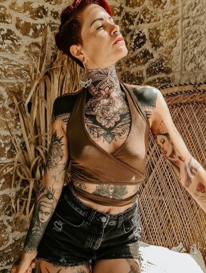 Toonzshop Zuma Crop Top Oberteile Damen Taupe | 7561VLPXG